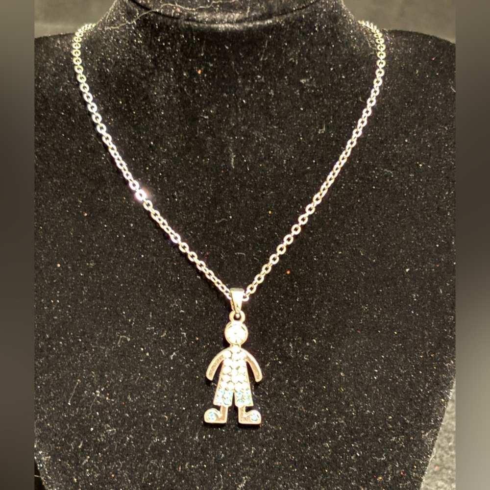 Elegant Silver Pendant Necklace -- perfect for new mom with a baby boy